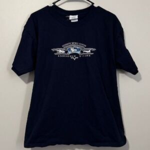 USED Woman's Kennedy Space Center Short Sleeve Shirt Color Navy Blue Size Large